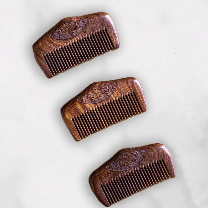 Wooden Beard and Hair Comb