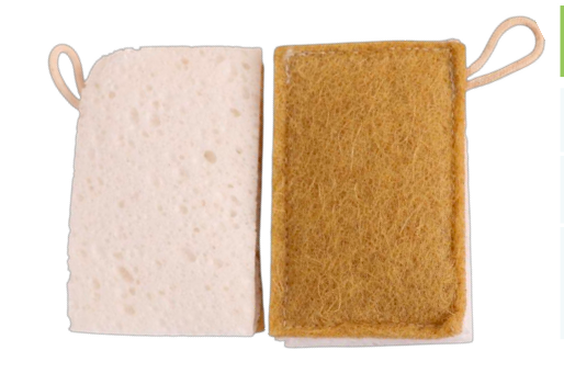 Cellulose Sponge with Sisal Scrubber – Plastic-Free Kitchen