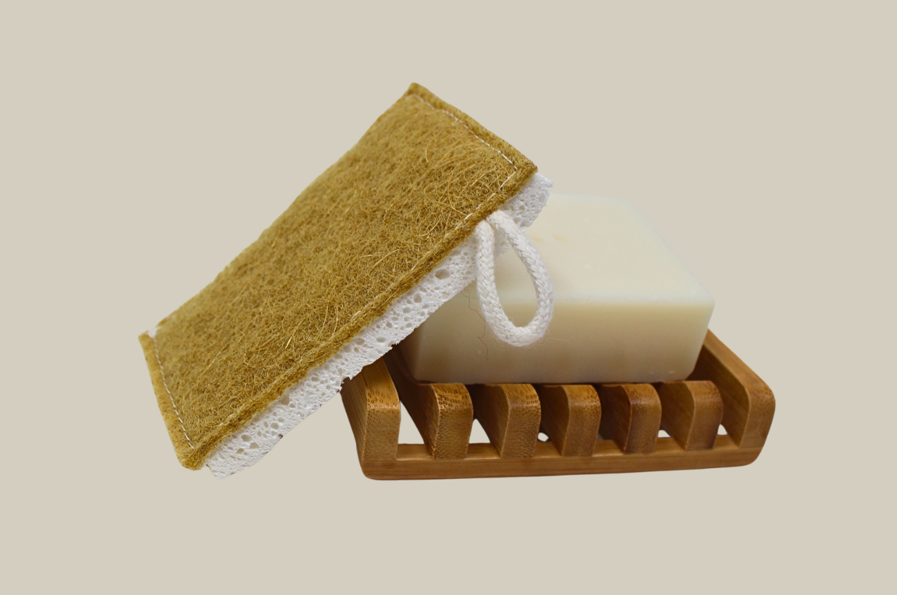 Cellulose Sponge with Sisal Scrubber – Plastic-Free Kitchen