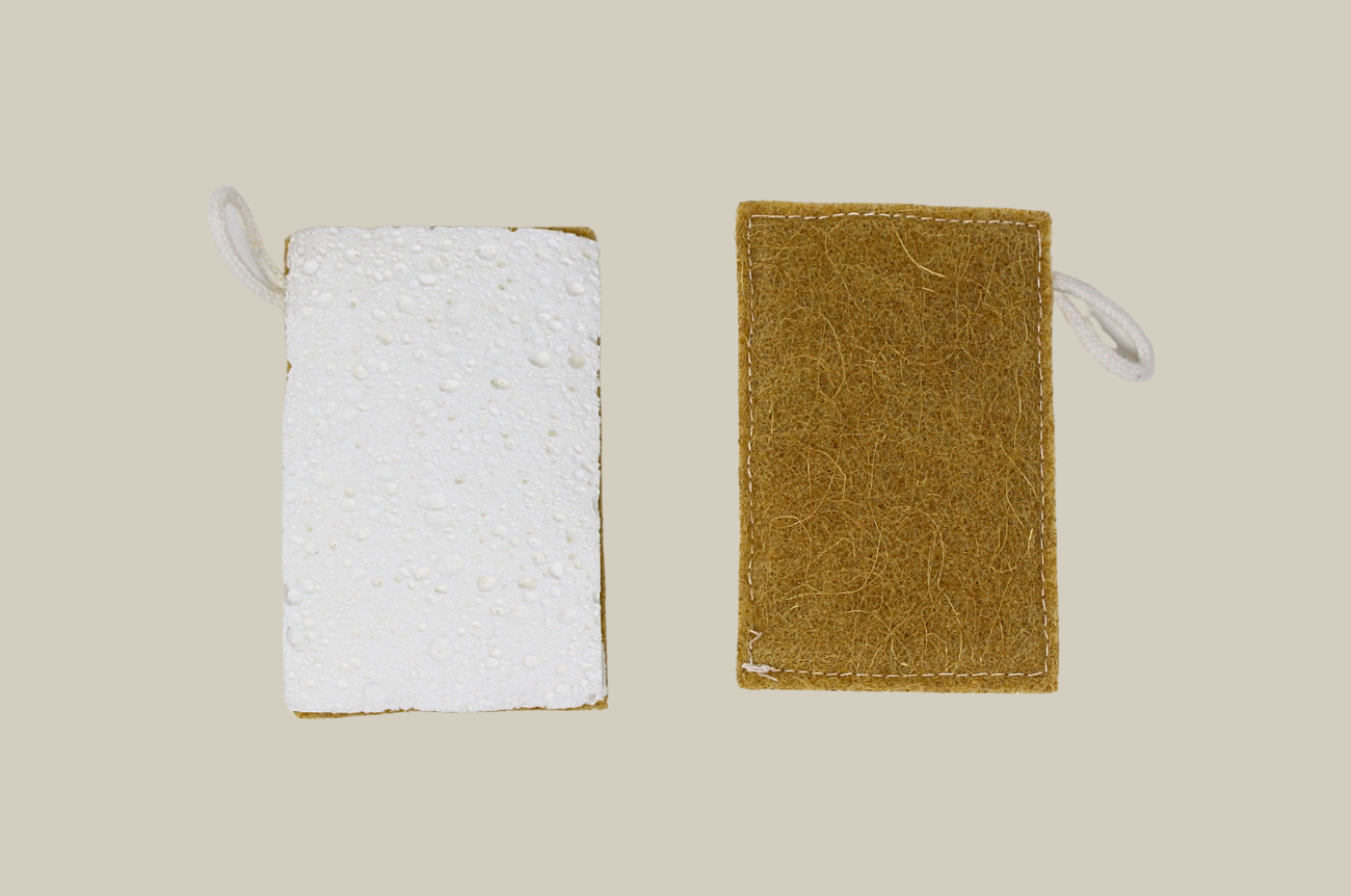 Cellulose Sponge with Sisal Scrubber – Plastic-Free Kitchen