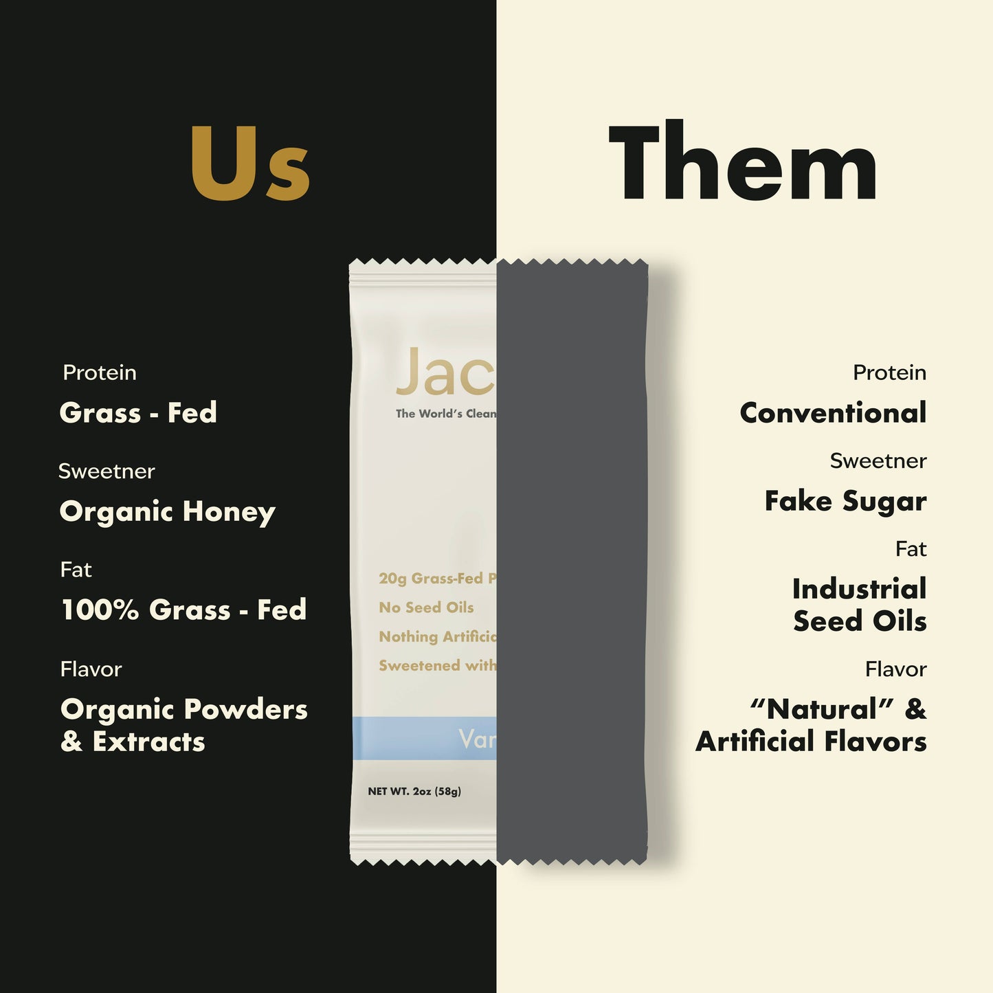 Jacob Protein Bar - Grass-Fed Organic Protein Snack Bar 9ct