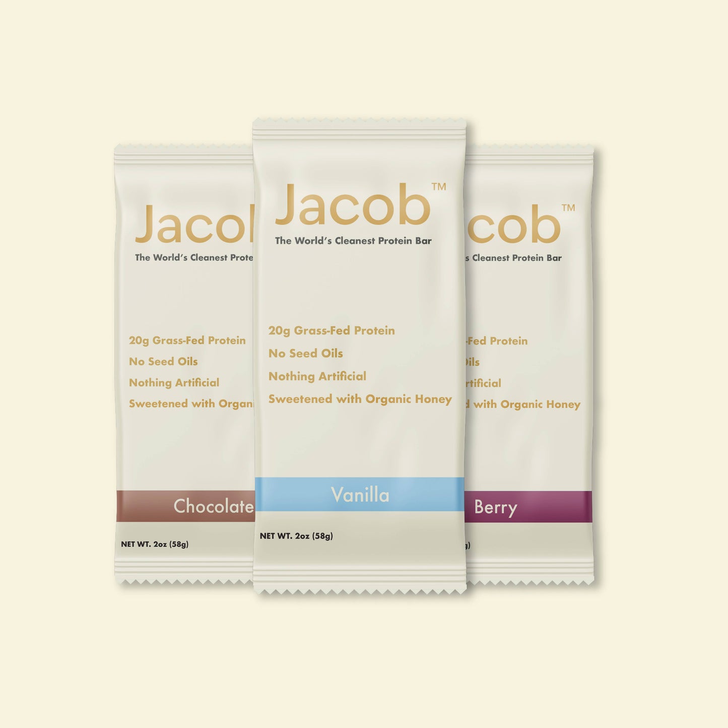Jacob Protein Bar - Grass-Fed Organic Protein Snack Bar 9ct