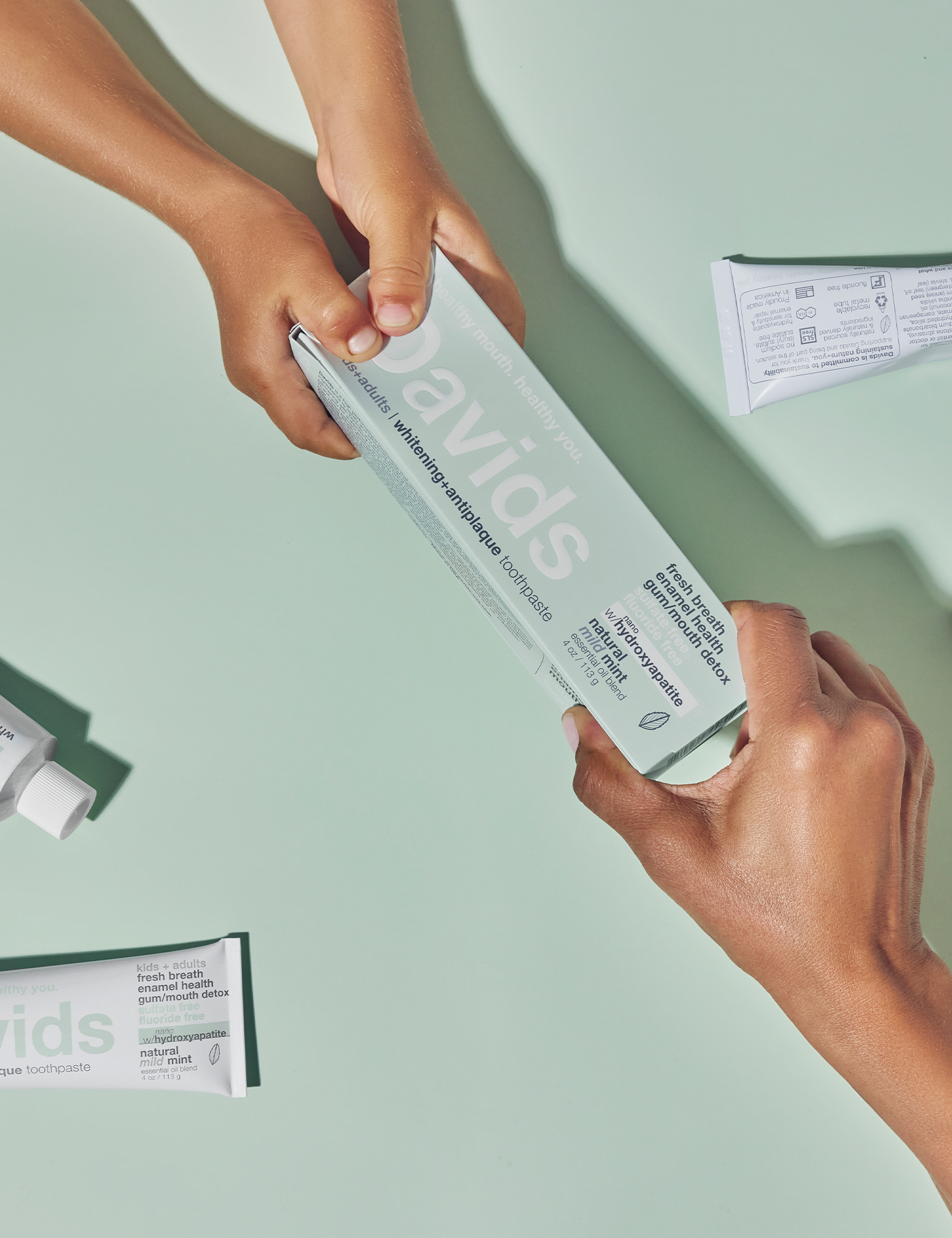 Davids kids + adults nano-hydroxyapatite premium toothpaste / mild mint / 4 oz
