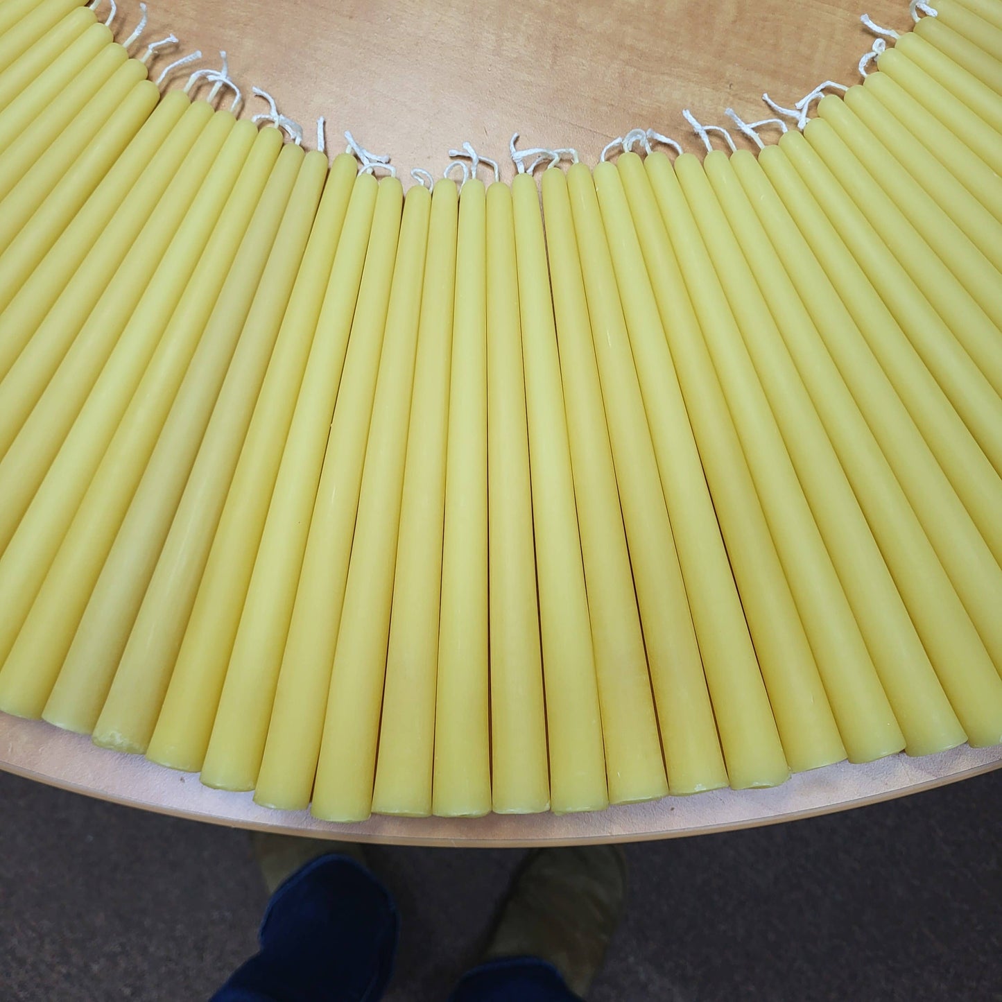 Bulk Handmade 9 in pure beeswax candle stick NO LABELS: Yellow / Vanilla