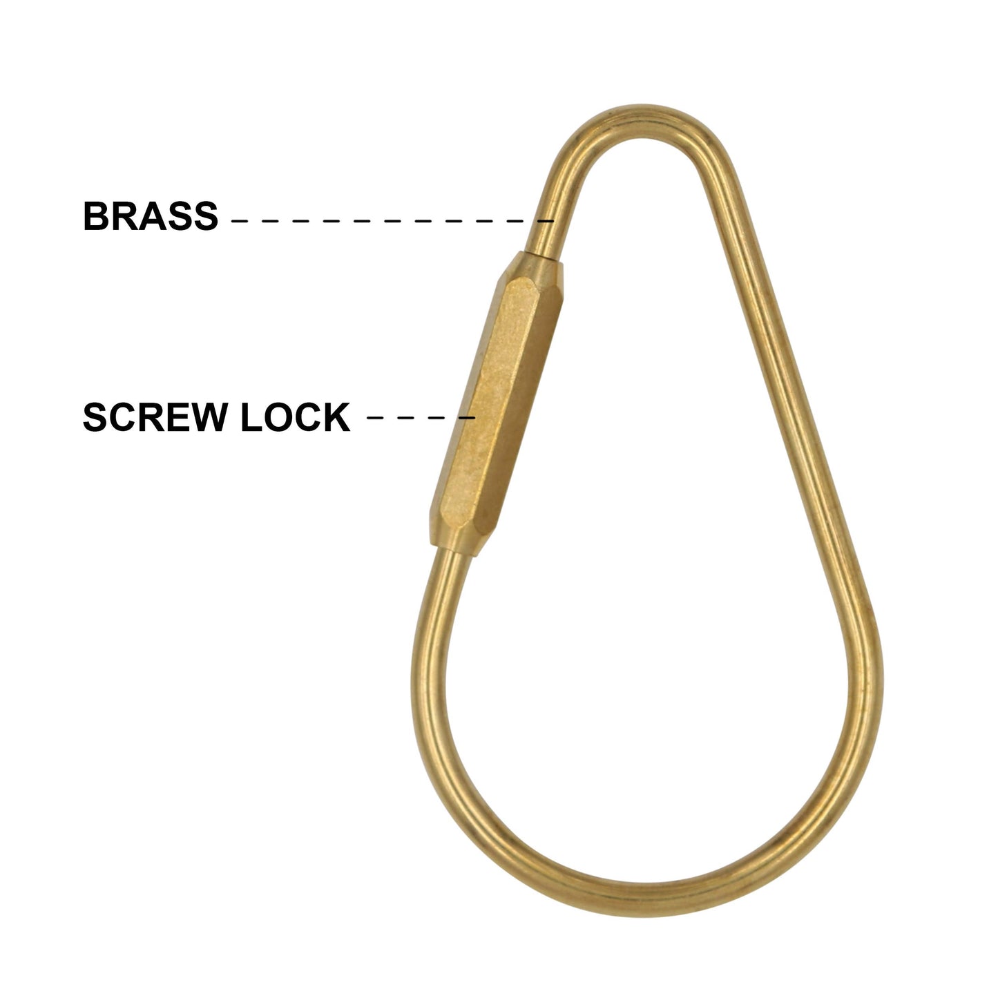 Brass Keyring -Key Fob/Keychain With Screw Closure: Small O ring