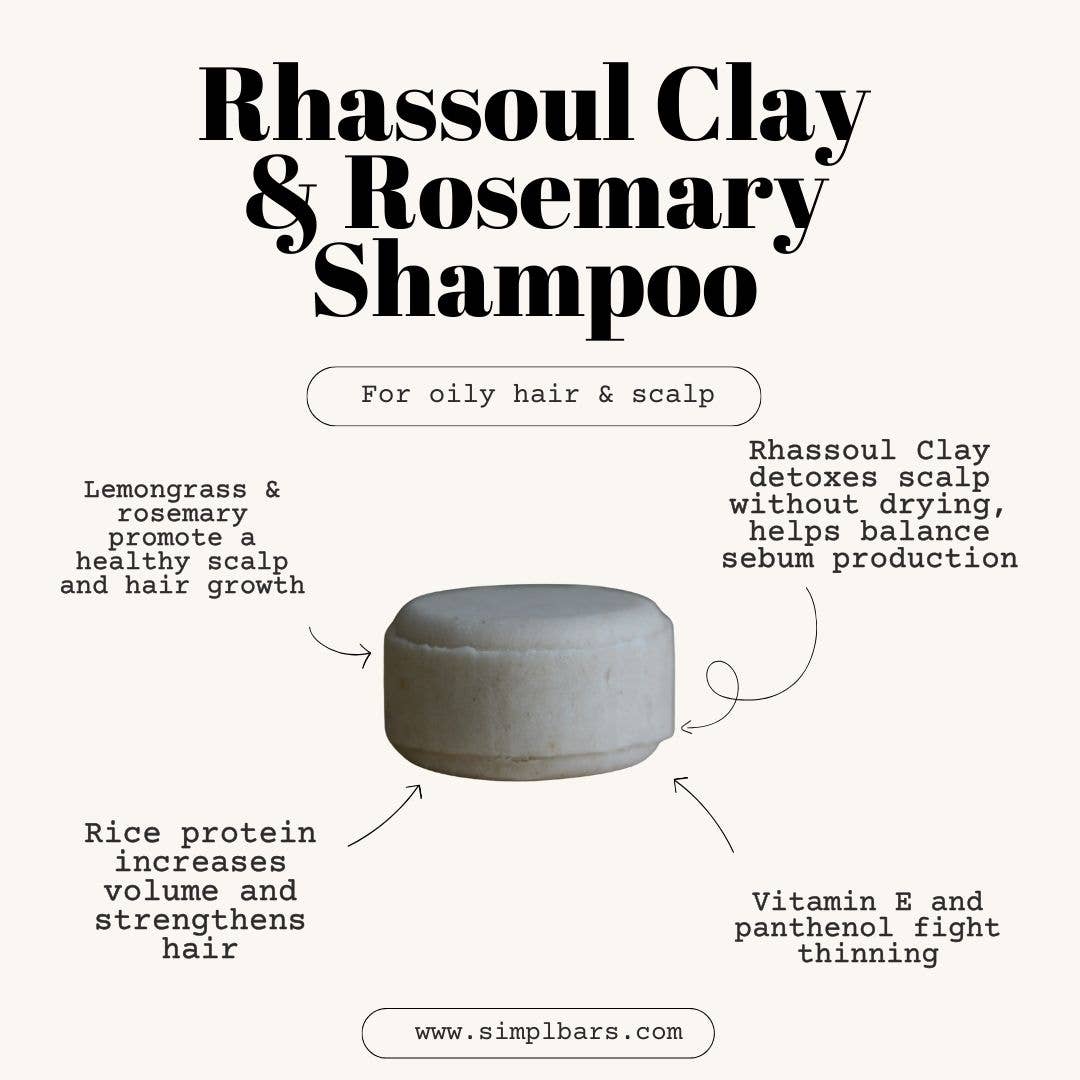 Rosemary and Rhassoul Clay Shampoo Bar