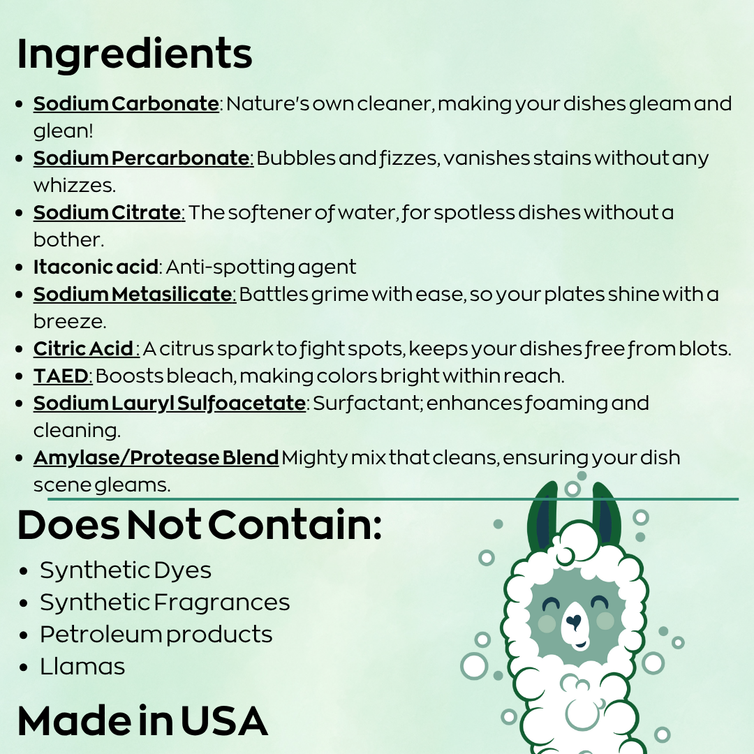 Unscented, PVA Free Dish Washer Tabs