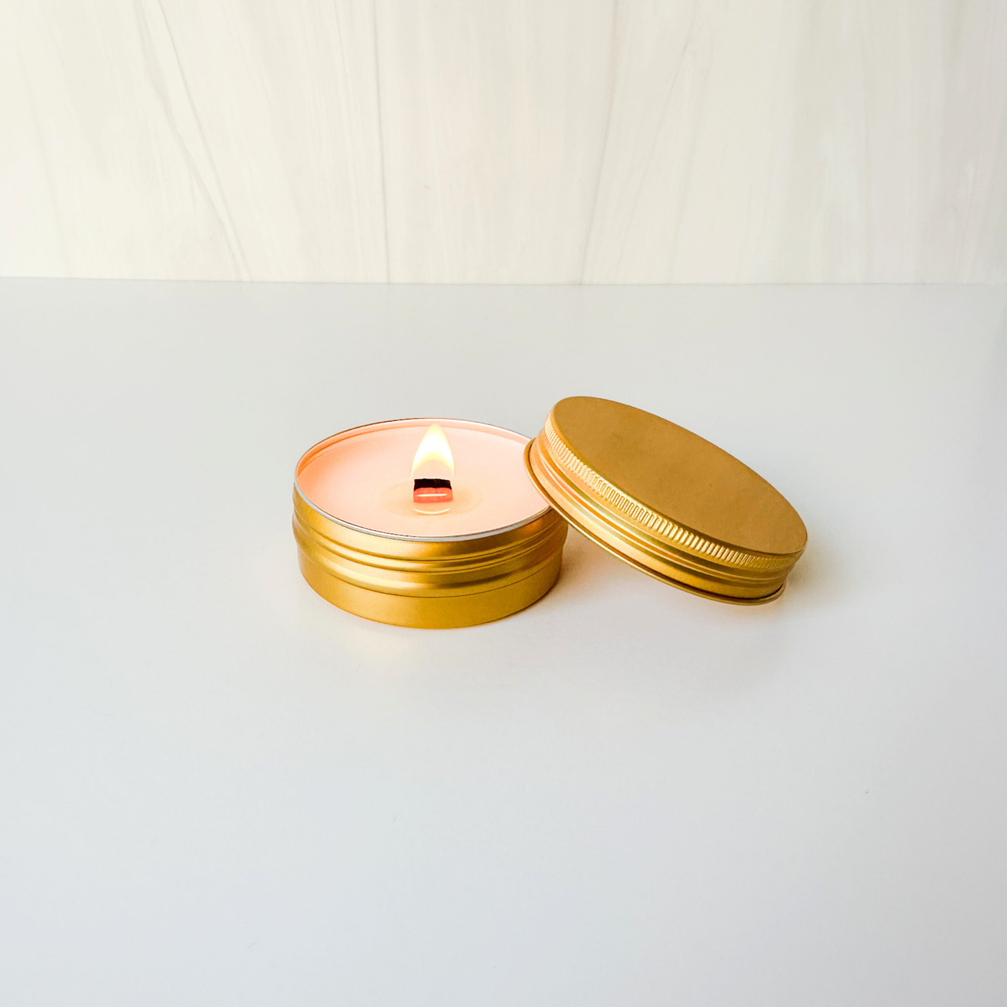 Mini Gold Tin Soy Candles - 2 oz: Santal Coconut