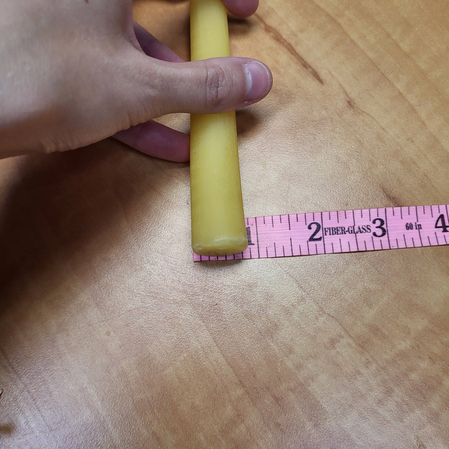 Bulk Handmade 9 in pure beeswax candle stick NO LABELS: Yellow / Vanilla