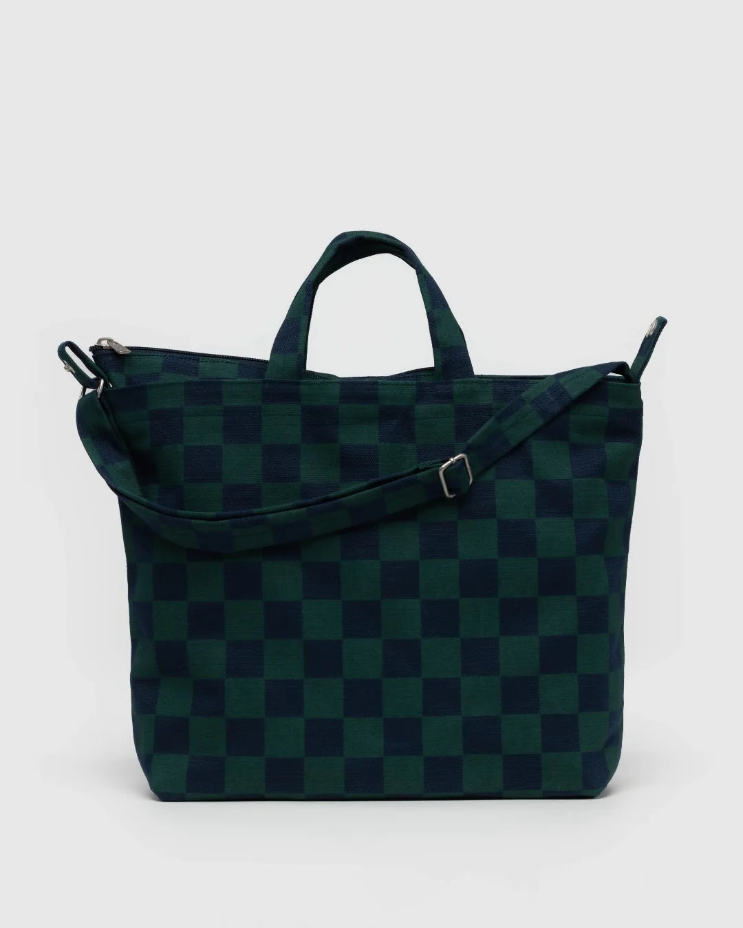 Baggu Horizontal Zip Duck Bag - Navy Green Check