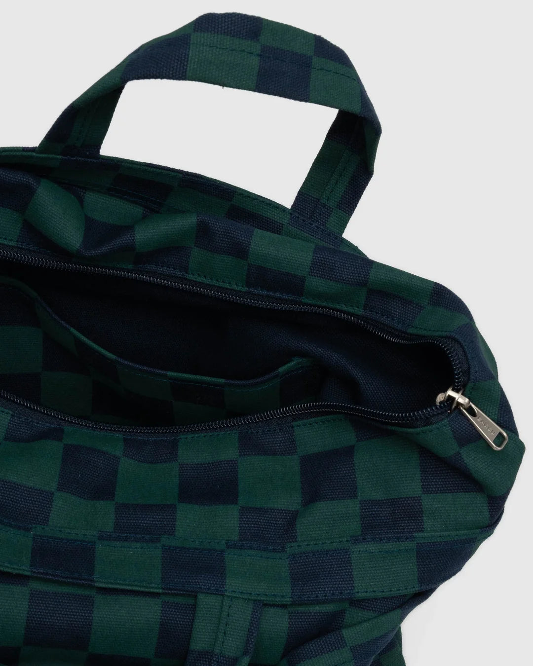 Baggu Horizontal Zip Duck Bag - Navy Green Check