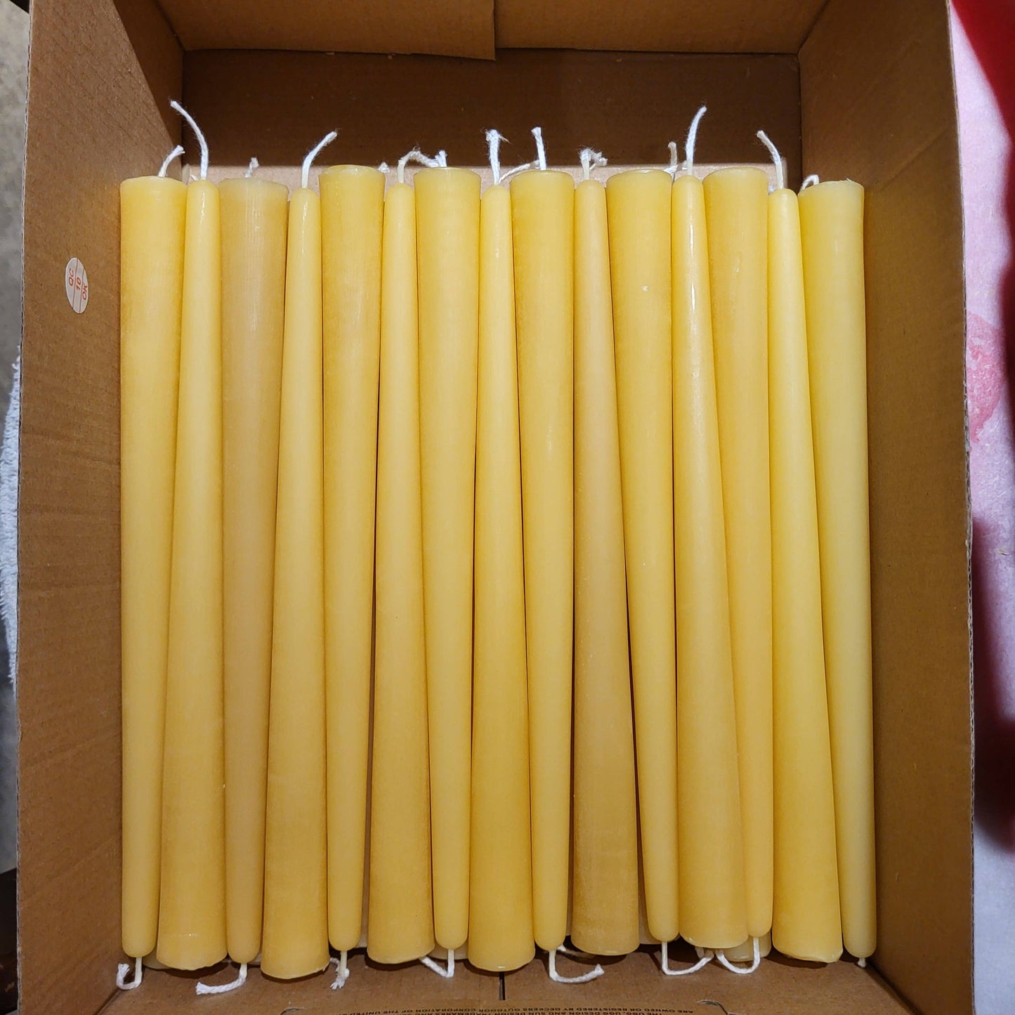 Bulk Handmade 9 in pure beeswax candle stick NO LABELS: Yellow / Vanilla